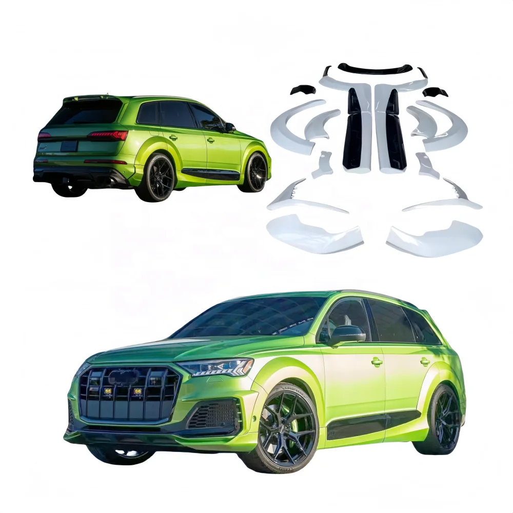 

For the new Audi Q7 SQ7 ABT style tuning bumper widened fender corner side diffuser wheel eyebrow rear spoiler wing body kit