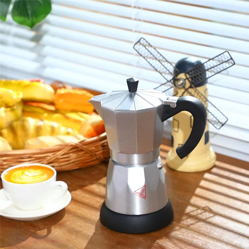 

Coffee Pot 6 Cup Electric Espresso Coffee Maker Italian Moka Maker 300Ml Portable Moka Pot With Detachable Base Eu Plug-AC82