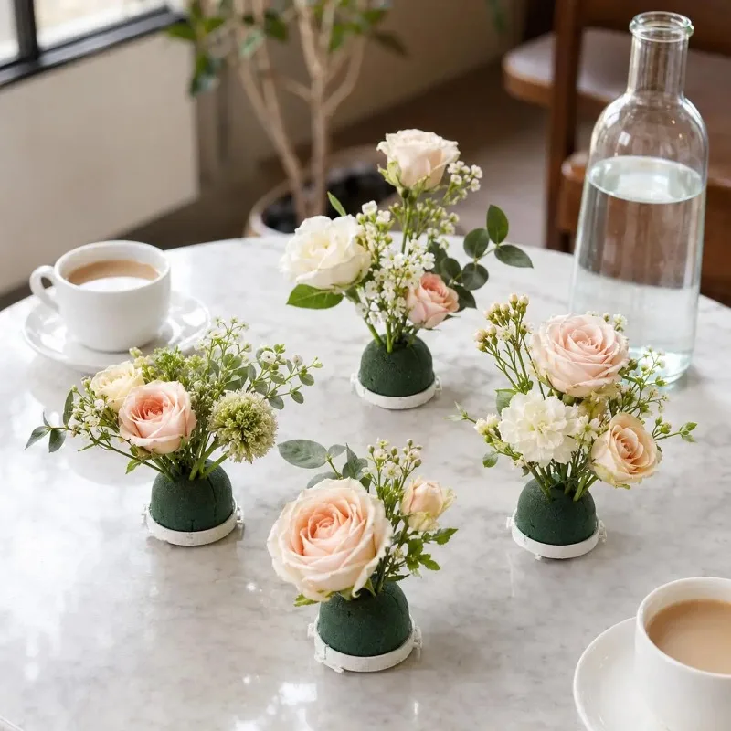 20-1pcs Floral Foam Balls Round Green with Base Wine Bottle Foam Holder Floral DIY Arrangement Kit for Wedding Party Table Decor - view 4