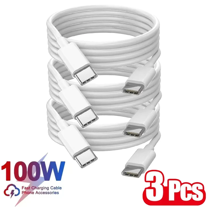 3 قطعة PD 100 واط USB C إلى USB نوع C كابل سريع الشحن كابل بيانات لهواوي سامسونج شاومي ماك بوك باد خط البيانات نوع C إلى نوع C