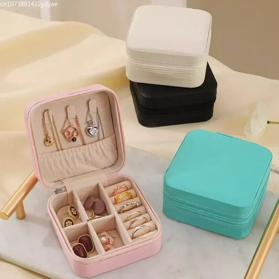 Jewelry box storage box portable earrings hand jewelry necklace ring small exquisite mini new jewelry organizer