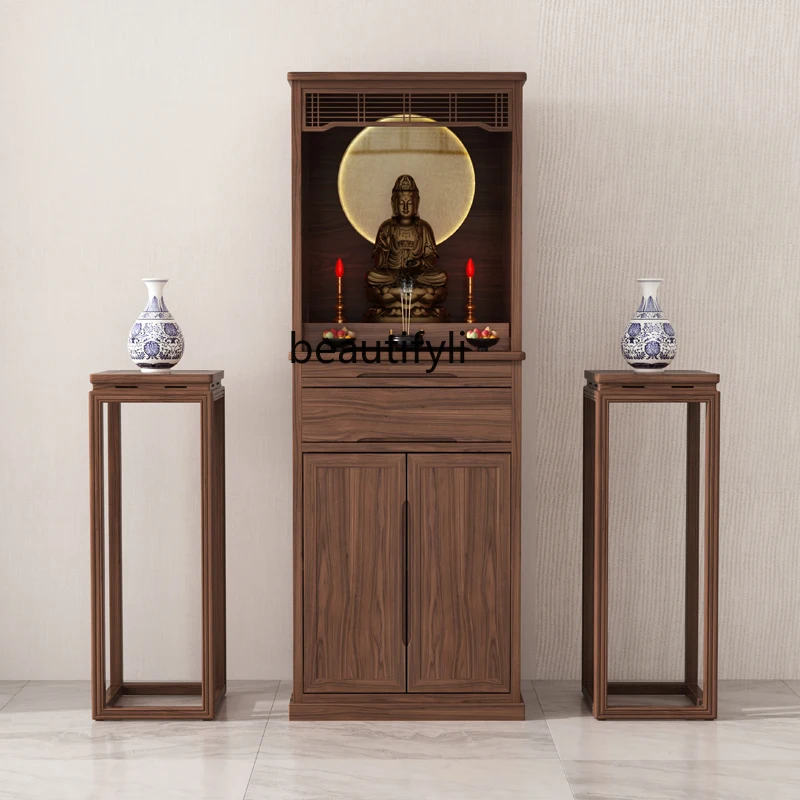 

Chinese Style Clothes Closet Solid Wood Altar Cabinet Buddha Cabinet Home Guanyin Worship Table God of Wealth