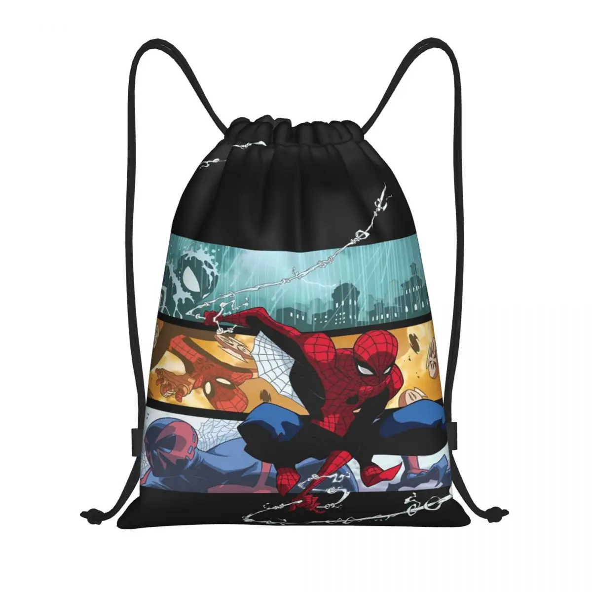 

Сумка на шнурке Marvel, рюкзак-мешок на шнурке с изображением Человека-паука, регулируемый рюкзак-мешок на шнурке, сумка для хранения вещей в стиле Мстителей