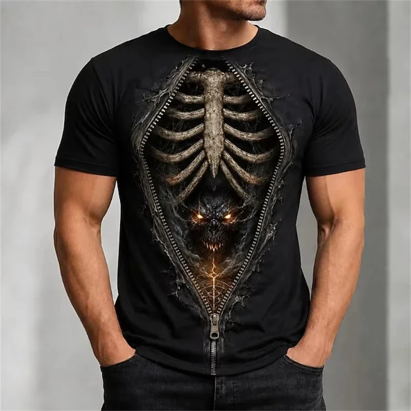 Men's Short-Sleeve T-Shirt with Horror-Themed 3D Print Full Moon Ravens Halloween Party T-shirt
