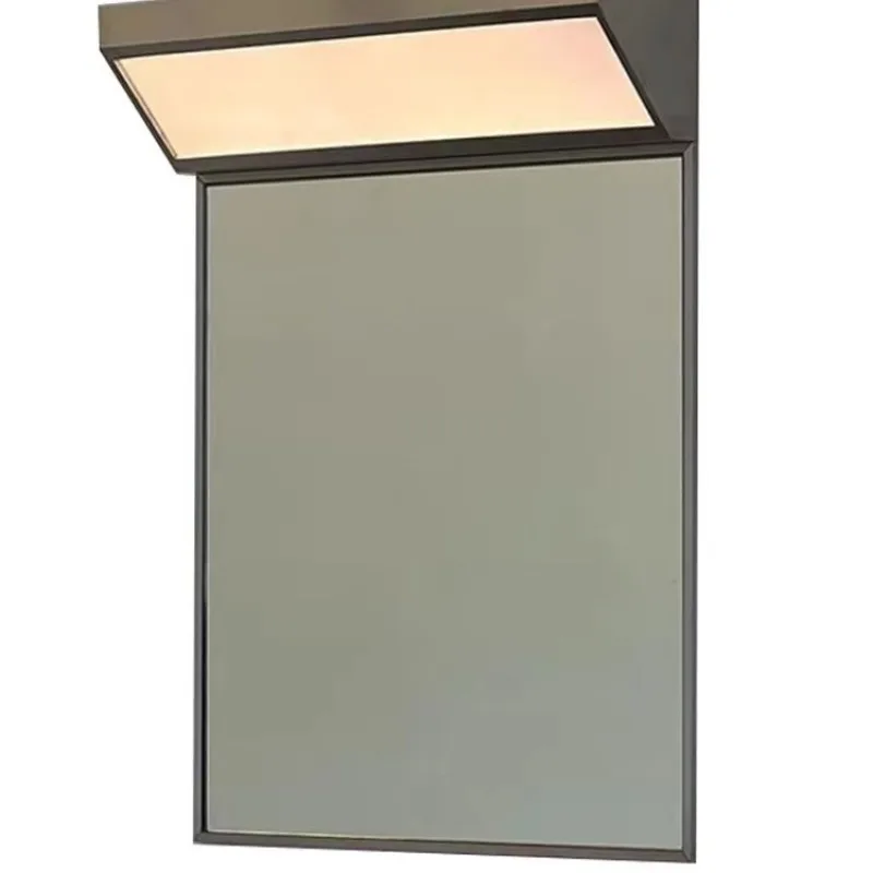 

Medieval retro Internet celebrity modern stainless steel bathroom bathroom square mirror headlight