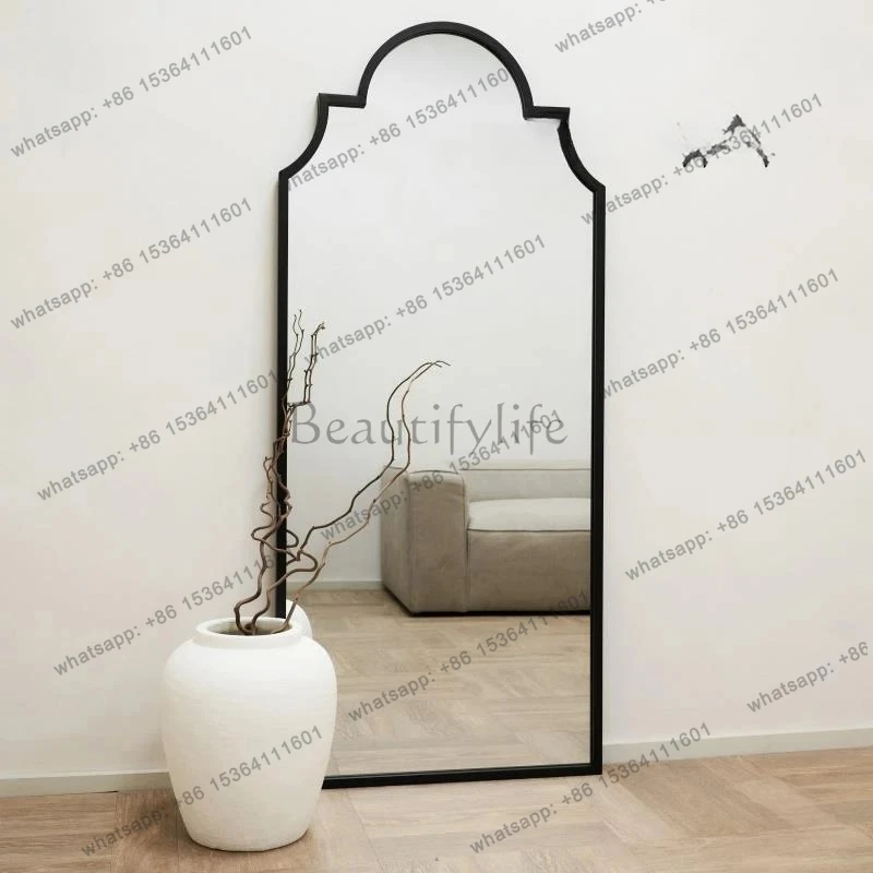 Decorative wall-mounted villa French special-shaped full-body mirror household retro entrance floor-to-ceiling fitting mirror