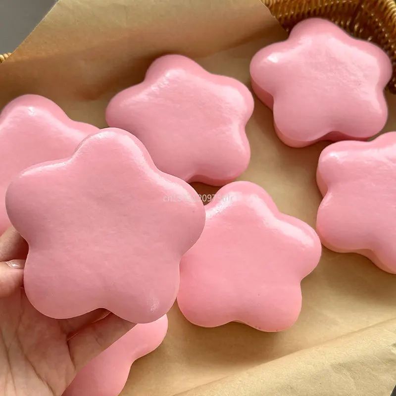 Kawaii estrela squeeze brinquedo bonito flor lento rebote molhado sucção macia dedo pitada descompressão brinquedo mole liberação de estresse brinquedos