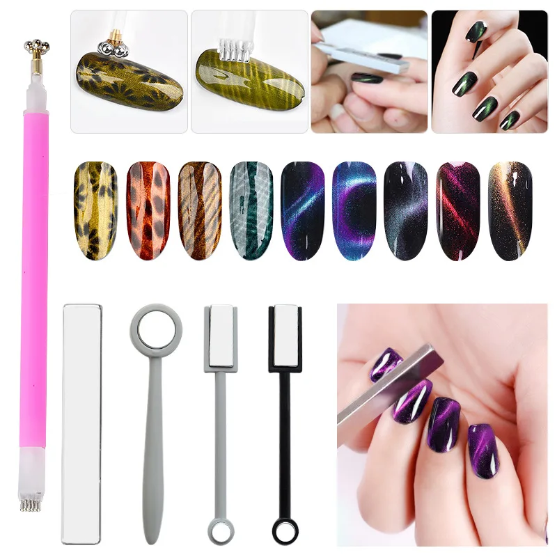 

Cat Eye Magnet Nail Polish Glue Fancy Multifunctional Nail Cat Eye Magnet Pen for Magnetic Nail Gel Nial Tools