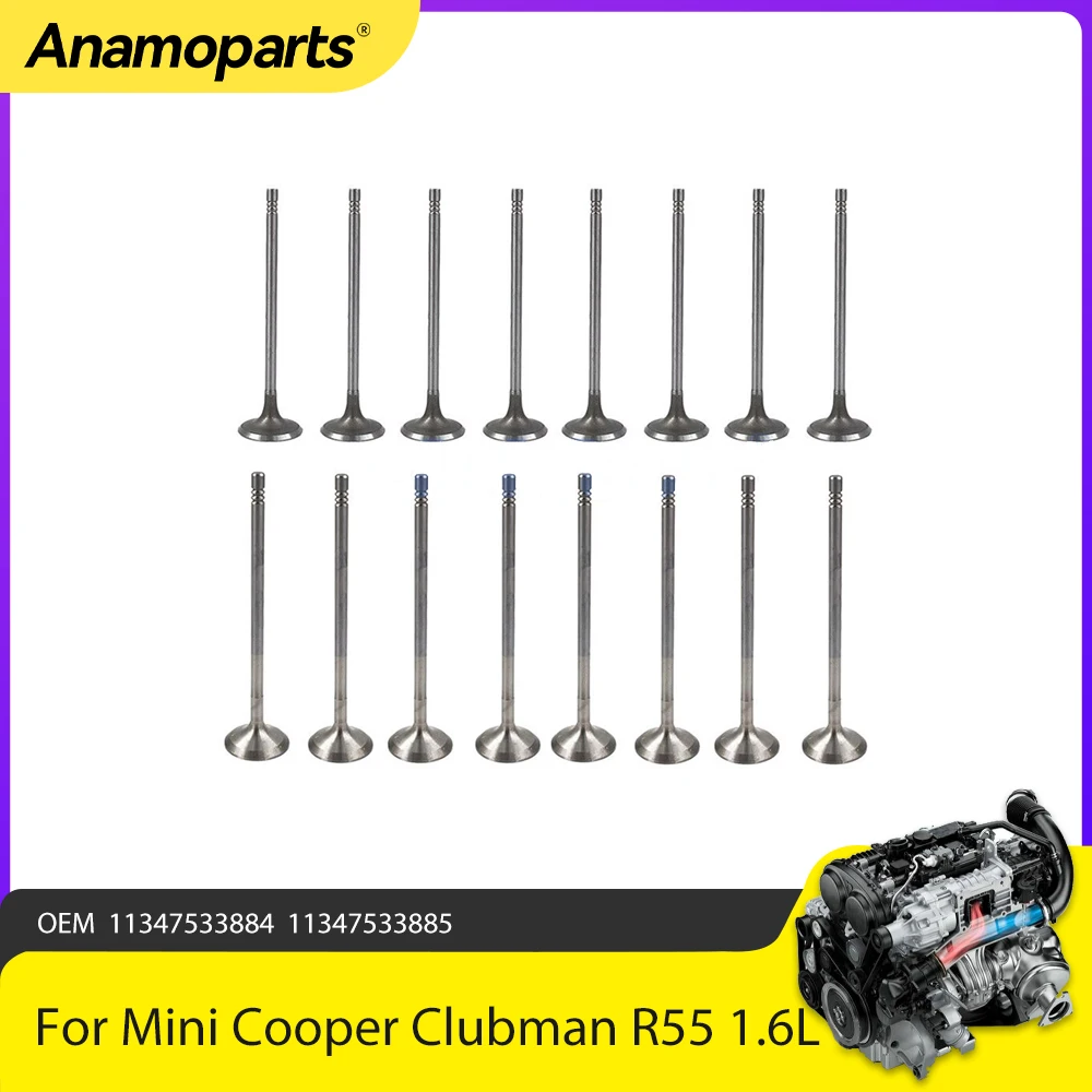 

Engine Parts Intake Exhaust Valve Kit Fit 1.6 L Gas For Mini Cooper Clubman R55 R56 R57 N12 N16 1.6L L4 11347533884 11347533885