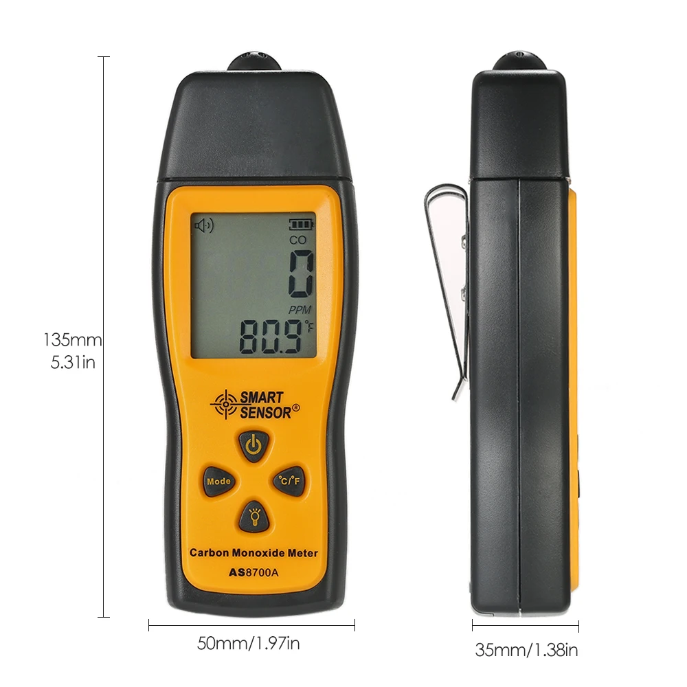 SMART SENSOR misuratore di monossido di carbonio portatile con Tester di Gas CO ad alta precisione misuratore di rilevatore di Monitor Display LCD