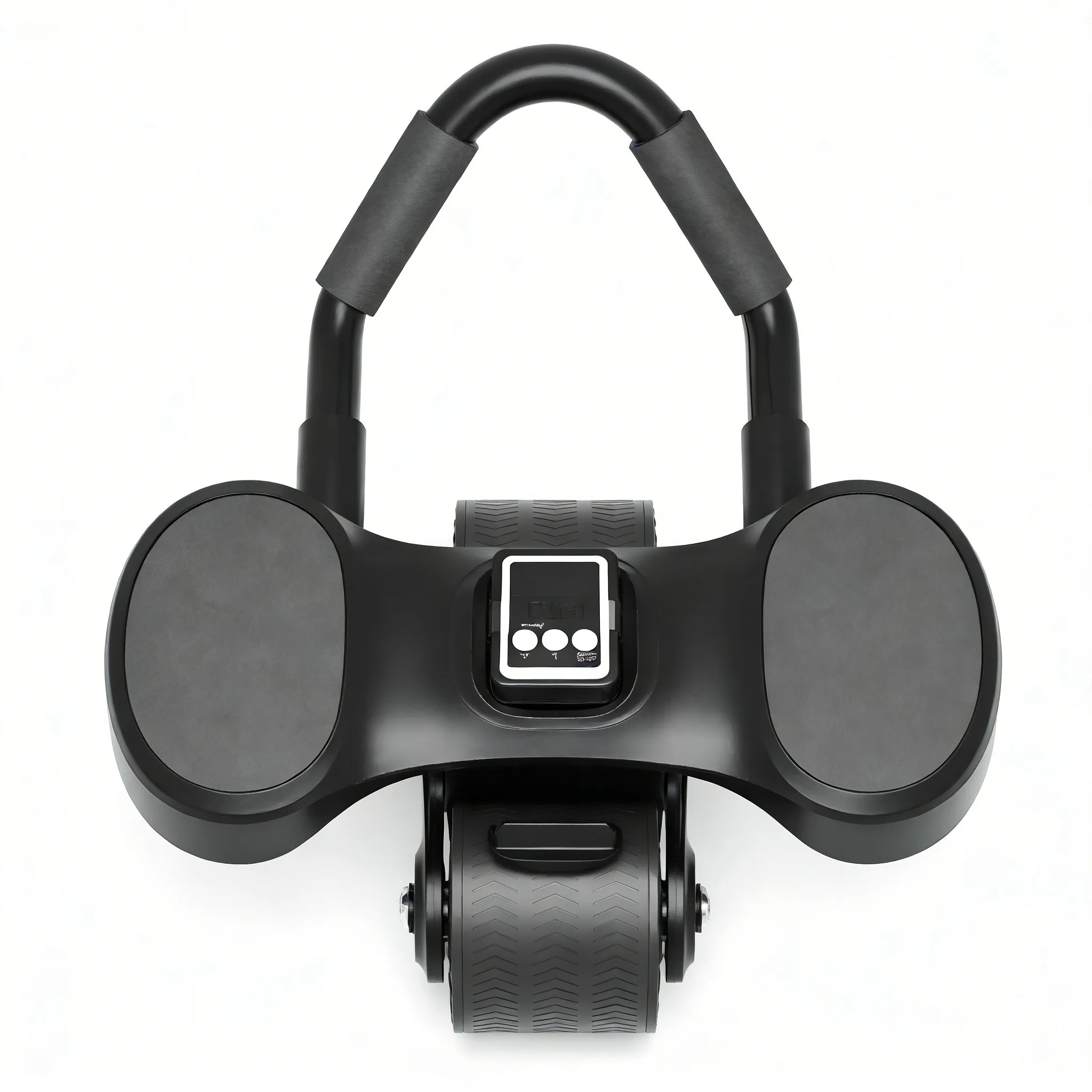 2-Wheels Ab Roller with LCD, Elbow Support & Non-Slip Handles, Home Gym Equipment Tracks Time & Calories Burned