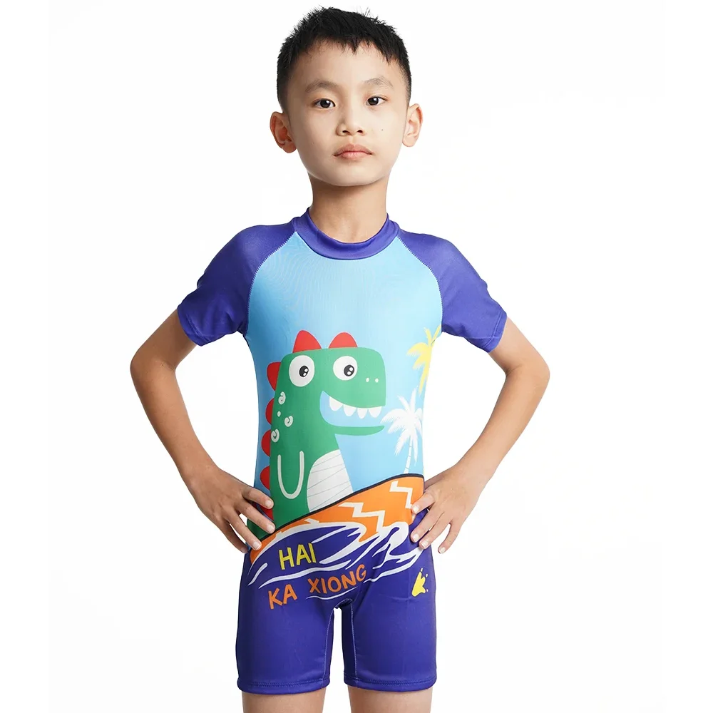 2024 Fashion Cute Cartoon Swimwear Boys New Children One-piece suit Kids Swimsuits Protection Light Breathable Swimming Costume