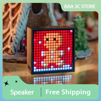 Timebox Evo Bluetooth Speaker with Clock Alarm Programmable LED Pixel Screen Creation Unique Desktop Decoration Birthday Gift