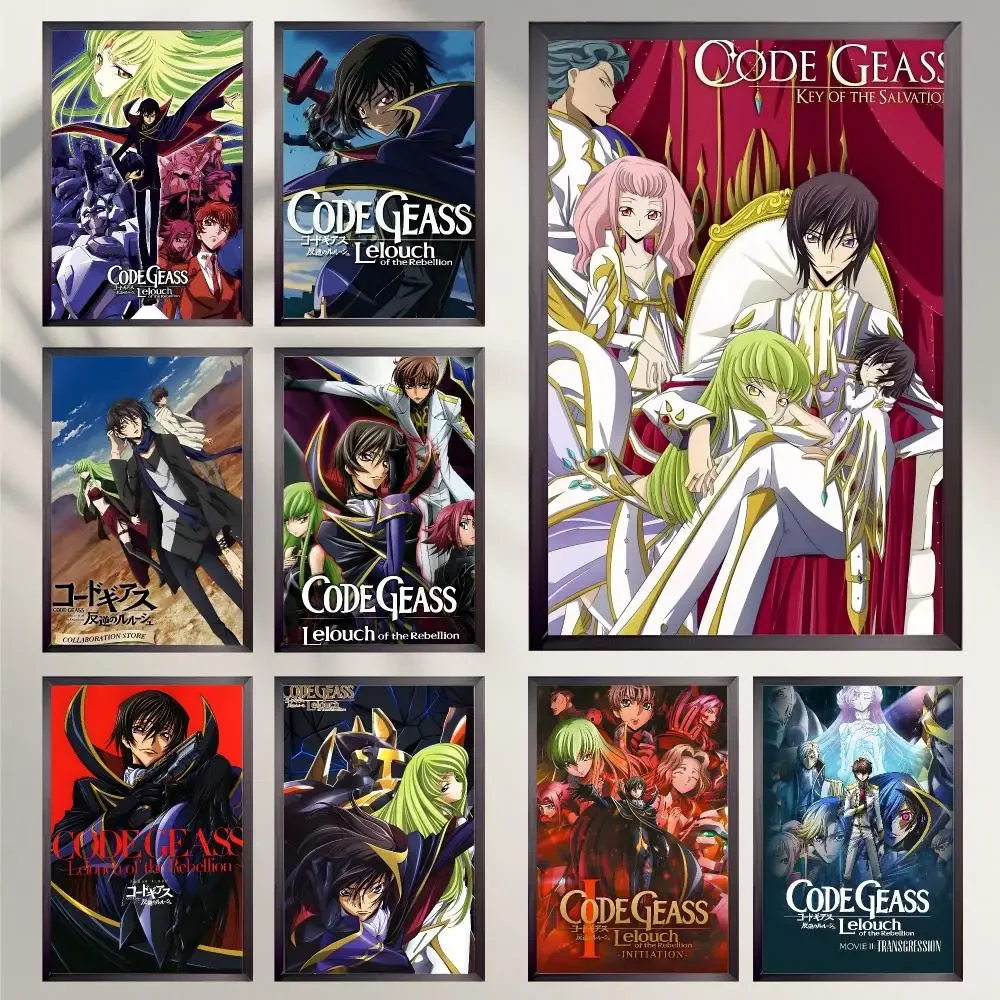 anime Code Geass: Lelouch of the Rebellion HD Self Adhesive Art Print Waterproof Wall Decor for Bedroom Living Room Decor Gift