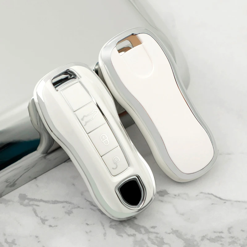 For Porsche 718 Cayenne Panamera 911 Macan Key Case Key Cover Taycan Cayman Boxster Key Shell Car Accessories Protective Case