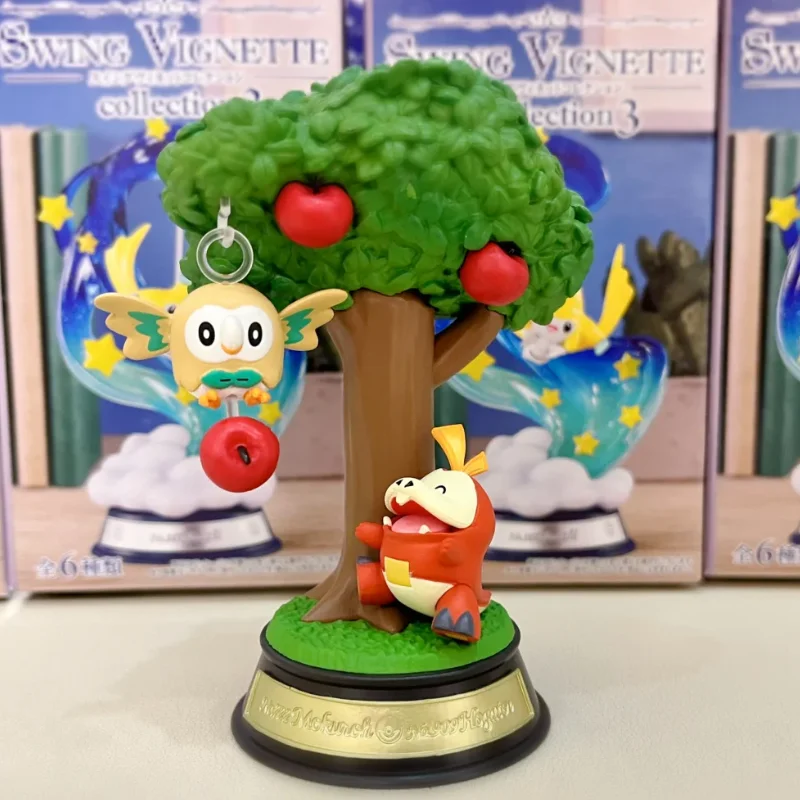 Genuine Re-Ment Pokemon Swing Vignette Collection 3 Jirachi Greninja Slowpoke Psyduck Volcarona Rowlet Fuecoco Pelipper Pvc Toys