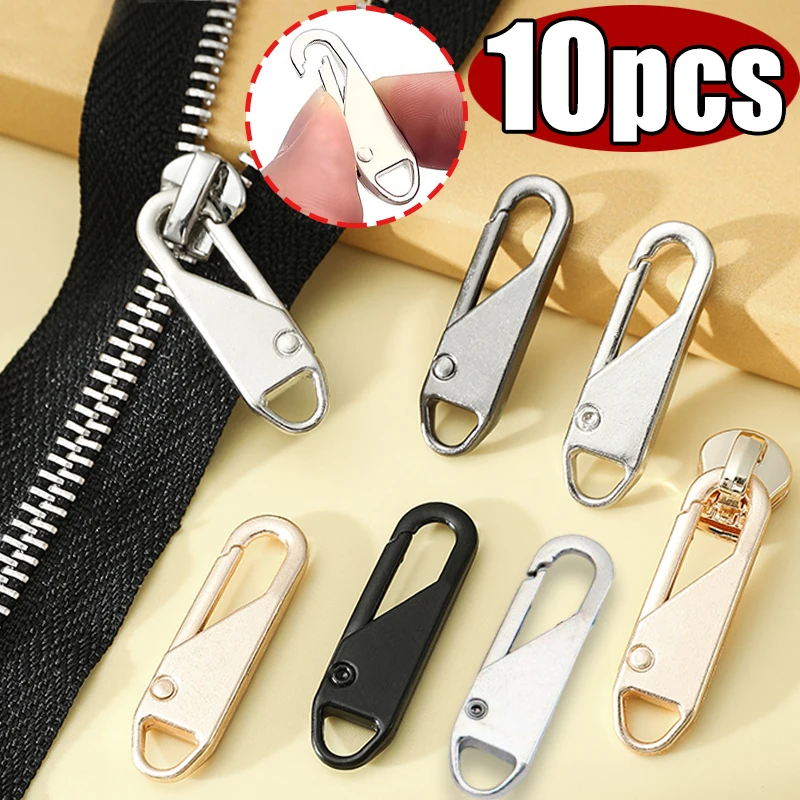 

1-10PCS Zipper Slider Puller Instant Zipper Repair Bag Replacement Bad Buckle Travel Bag Suitcase Zipper Head DIY Sewing Craft
