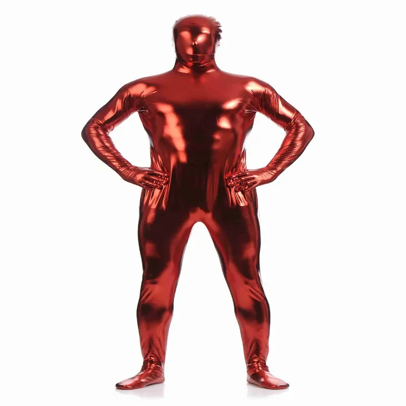 Metallic Spandex Bodysuit Glanzende Catsuit Sexy Unisex Zentai Full Body Suit Kostuum Party Law Look Unitard S-3XL