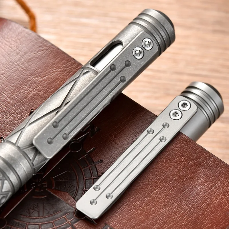 Titanium Alloy Tactical Pen Multifunctional Window Breaker EDC Tool Luxurious Signature Writing Pen Gift with Box Father Friend
