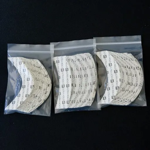 

36 Pieces 4 Shape 7.6 Cm * 2.2 Cm White Ultra Hold Tape Lace Front Tape Arc Double Sided Tape for Toupee Wig Adhesive