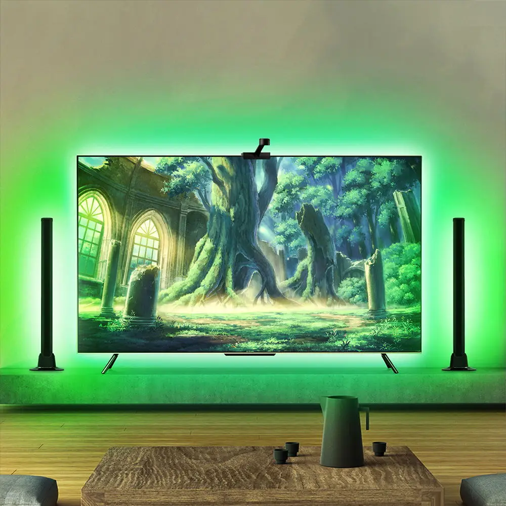 LED Wifi Smart TV Backlight Light RGBIC Music Light Bar With Camera Voice Control Alexa Google Home