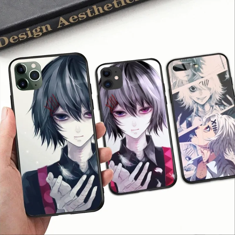 Tokyo Ghoul Juuzou Mobile Phone Case for iPhone 14 13 12 11 XS X 8 7 6 Plus Mini Pro Max SE 2022 Black Soft Phone Cover Funda