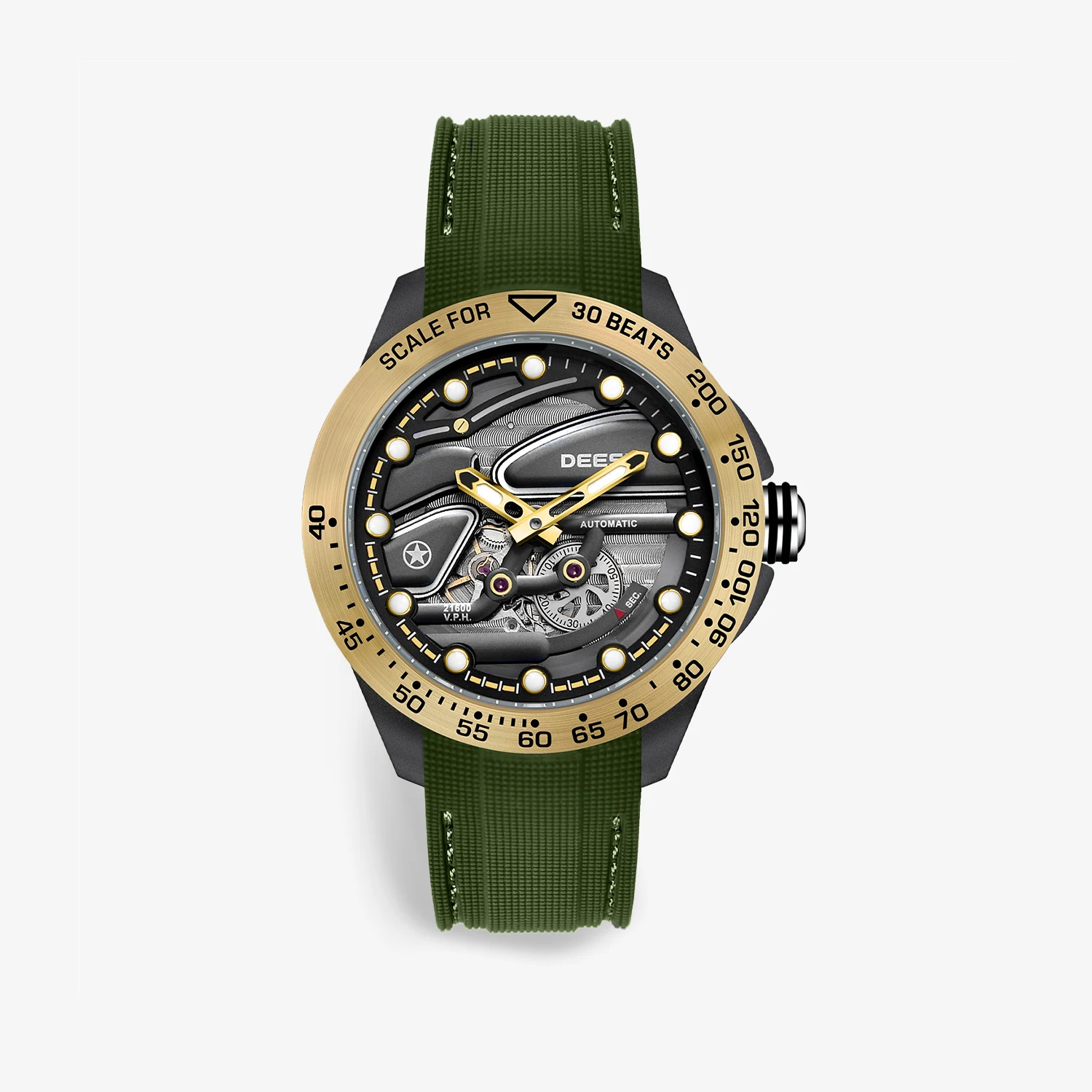 

Deesio Men's Carbon Fiber Automatic Watch Mechanical Skeleton Wristwatch Luxury Sport Business Waterproof Silicone Band Relogio