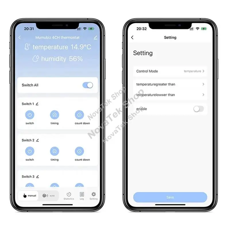

Умный переключатель Tuya Wi-Fi, умный переключатель температуры и влажности, умный переключатель постоянного тока 7-32 В, работает с Smart Life-A31R