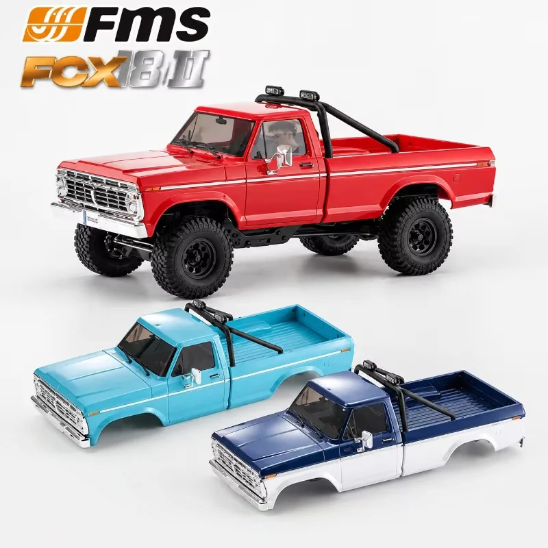 FMS 1:18 FCX18II F-100 RC Pickup Truck 4WD Off-Road RTR Second-Generation Chassis Climbing Car Shell Rc Vehicle For Adult Hobby