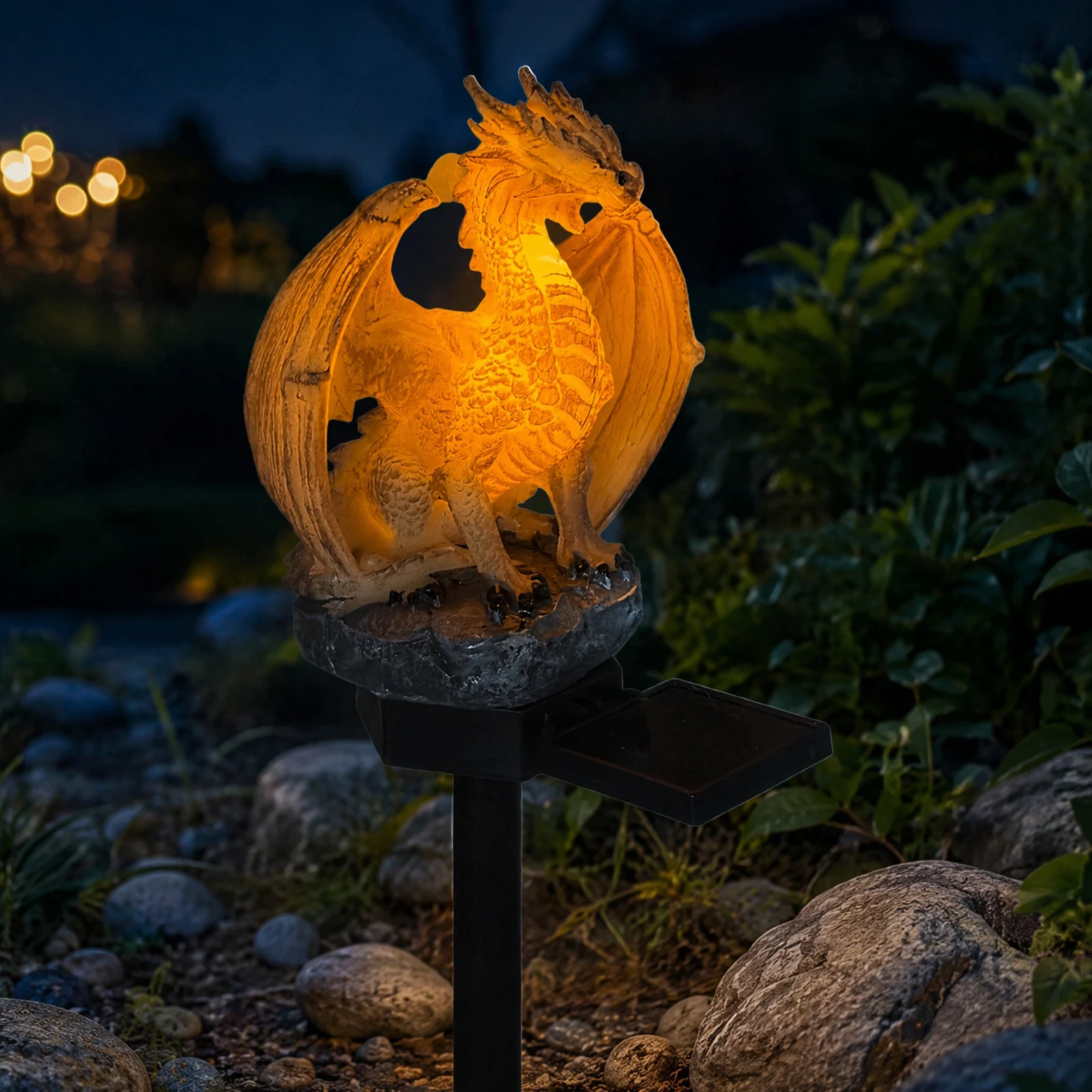 ドラゴンソーラーガーデンライト 省エネ樹脂製ドラゴンランプ  - Home Decor Resin のレビューと価格