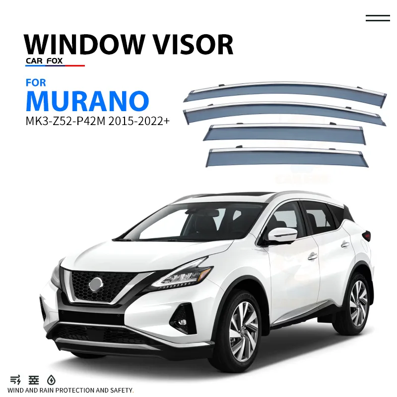 

For Nissan MURANO 2008-2022+ Car Window Visor Awning Shelters Windshield Side Window Rain Sun Shade Auto Accessories Car Styling