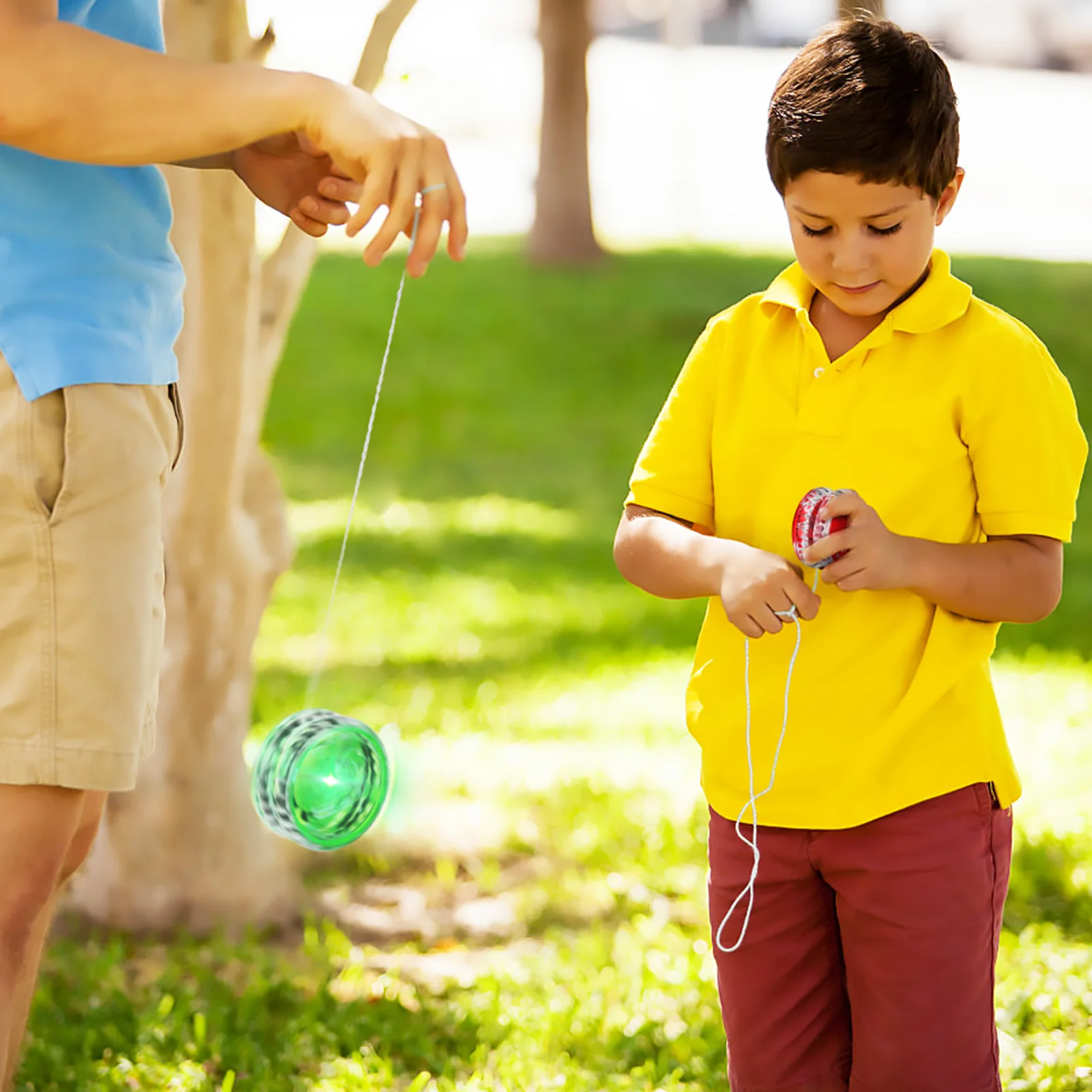 6 Stück leuchtende Yo-Yo-Bälle, blinkendes, leuchtendes Spielzeug für Kinder, bunte Gefälligkeiten, Übung, Handkoordination