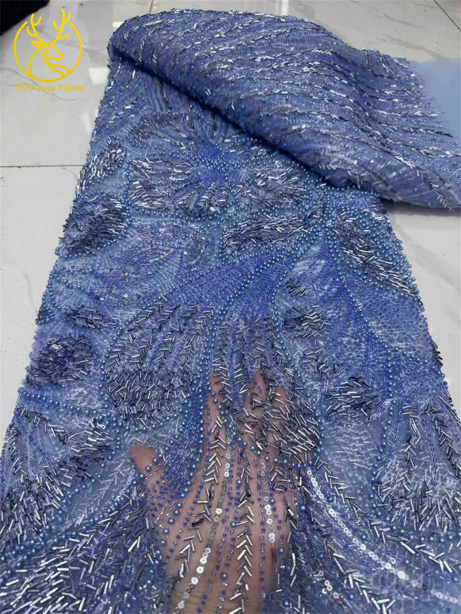 الأفريقي مطرز أقمشة الدانتيل 2026 عالية الجودة النيجيري الترتر الفرنسية تول الدانتيل فستان من القماش مواد الخياطة 5 ياردات