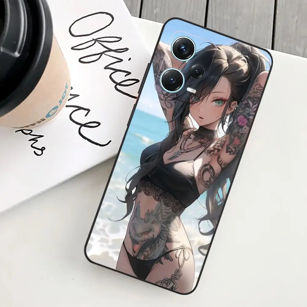 Sexy tattoo girl Phone Case For Redmi Note 13 Pro Plus 12 11 A3X A1 A2 13C 12C Black Cases