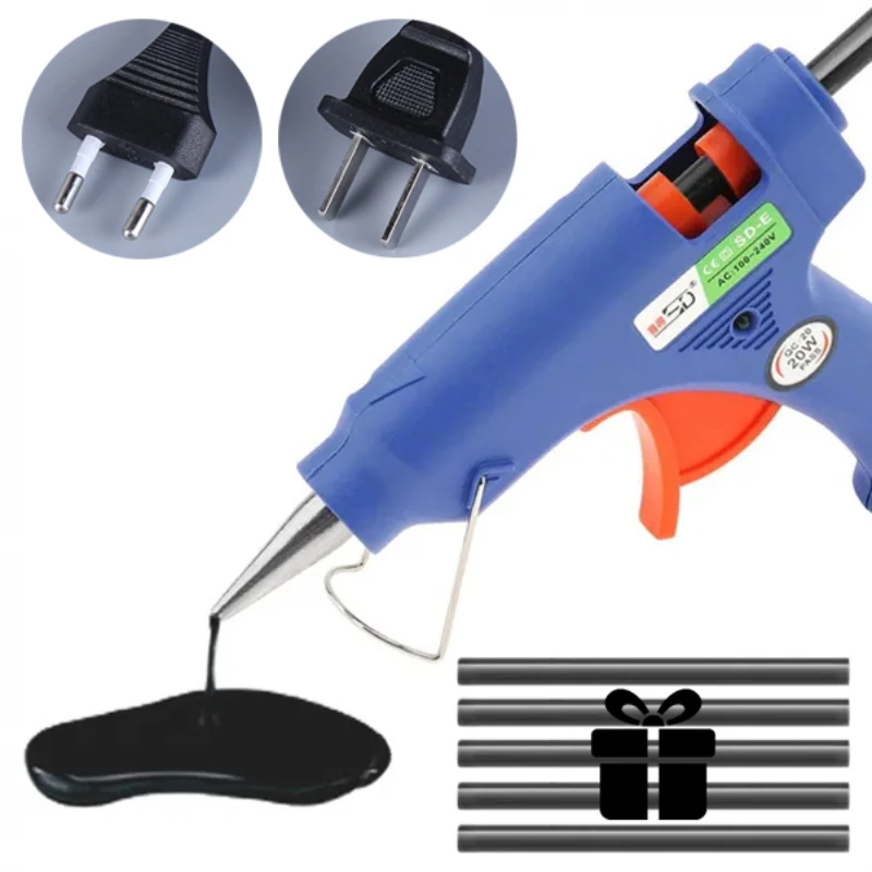 20W Hot Melt Glue Gun with 5Pcs Glue Sticks DIY Quick Repair Car Fast Heating Glue Gun for Cars Body Dent Repair Mini Glue Gun