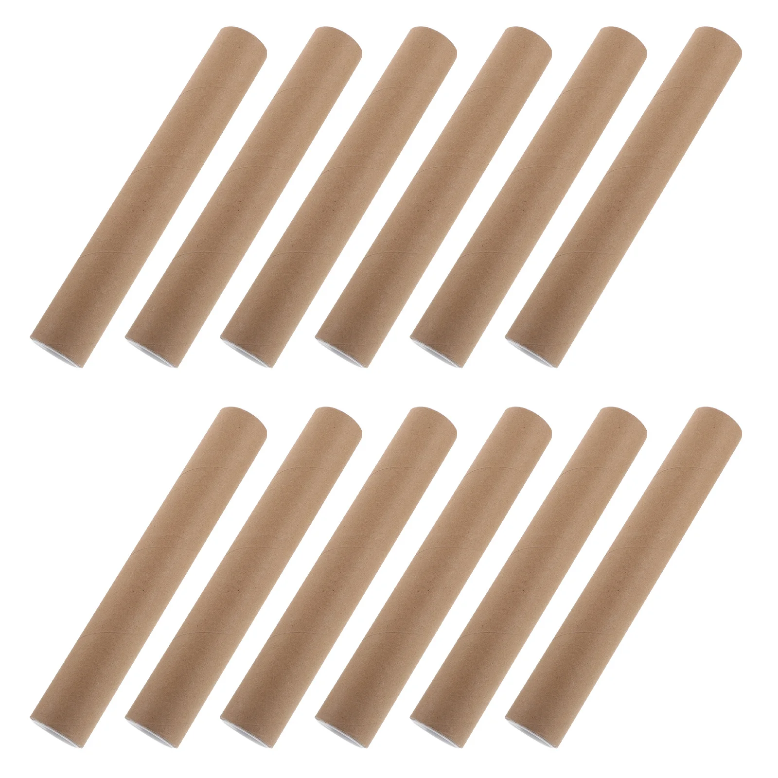 12Pcs Kraft Mailing Tubes Poster Storage Container Heavy Duty Paperboard Tubes Caps for Shipping Blueprints Art Scrolls