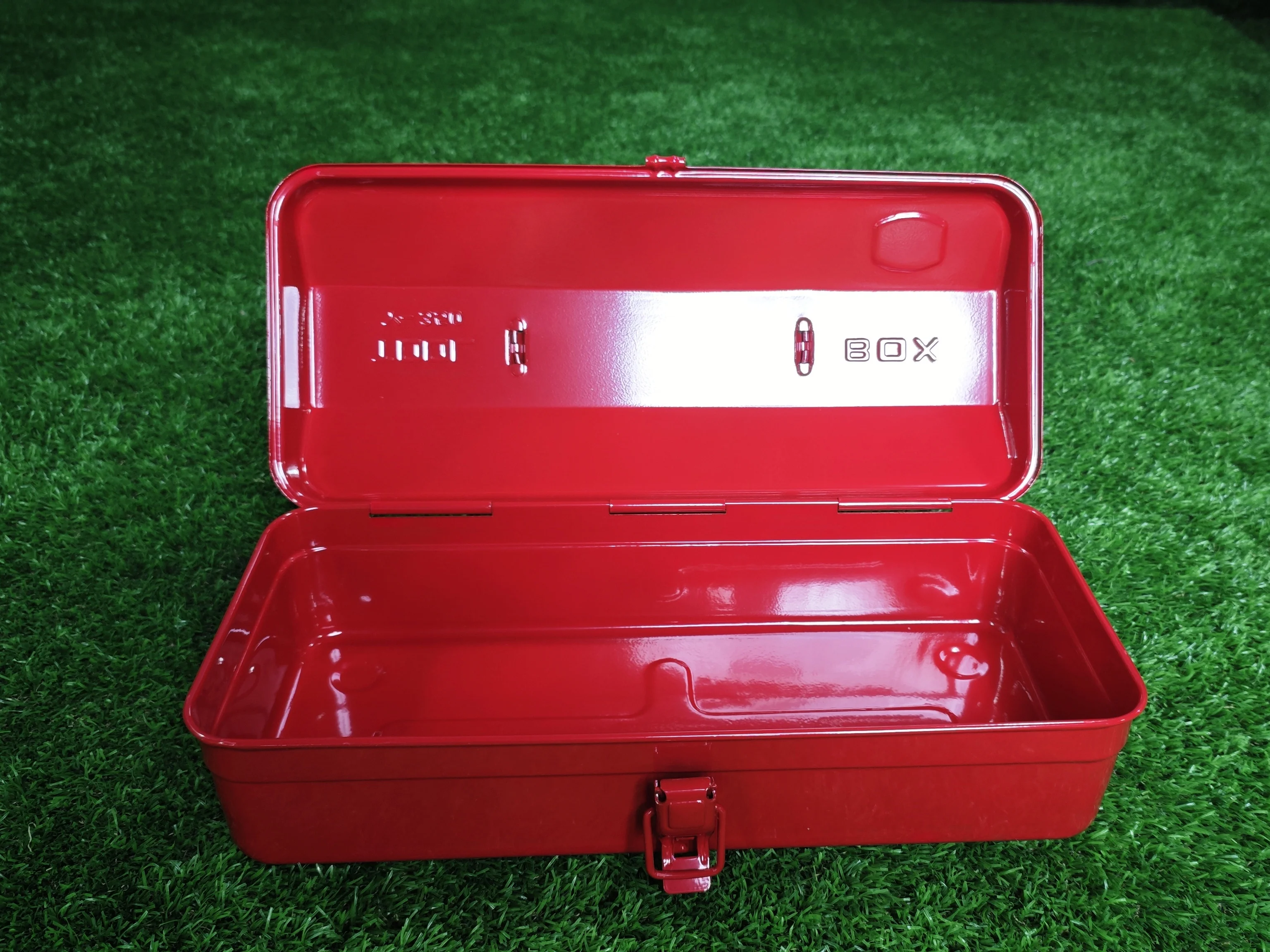 Boîte à outils Portable, boîte de rangement d'outils de noël multifonctionnelle, boîte à outils de camping en fer pour pique-nique en plein air avec autocollants