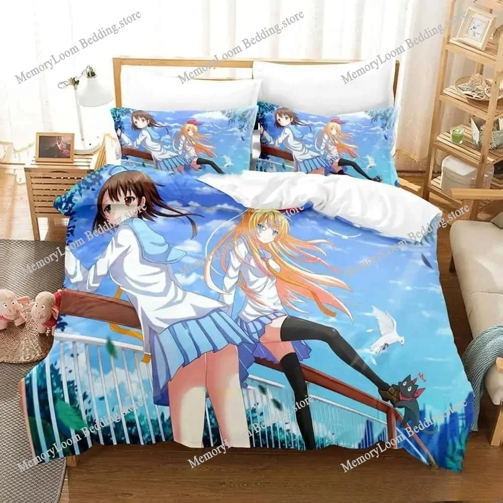 3D Print Anime Nisekoi False Love Bedding Set Boys Girls Twin Queen King Size Duvet Cover Pillowcase Bed Boys Adult Home Textile