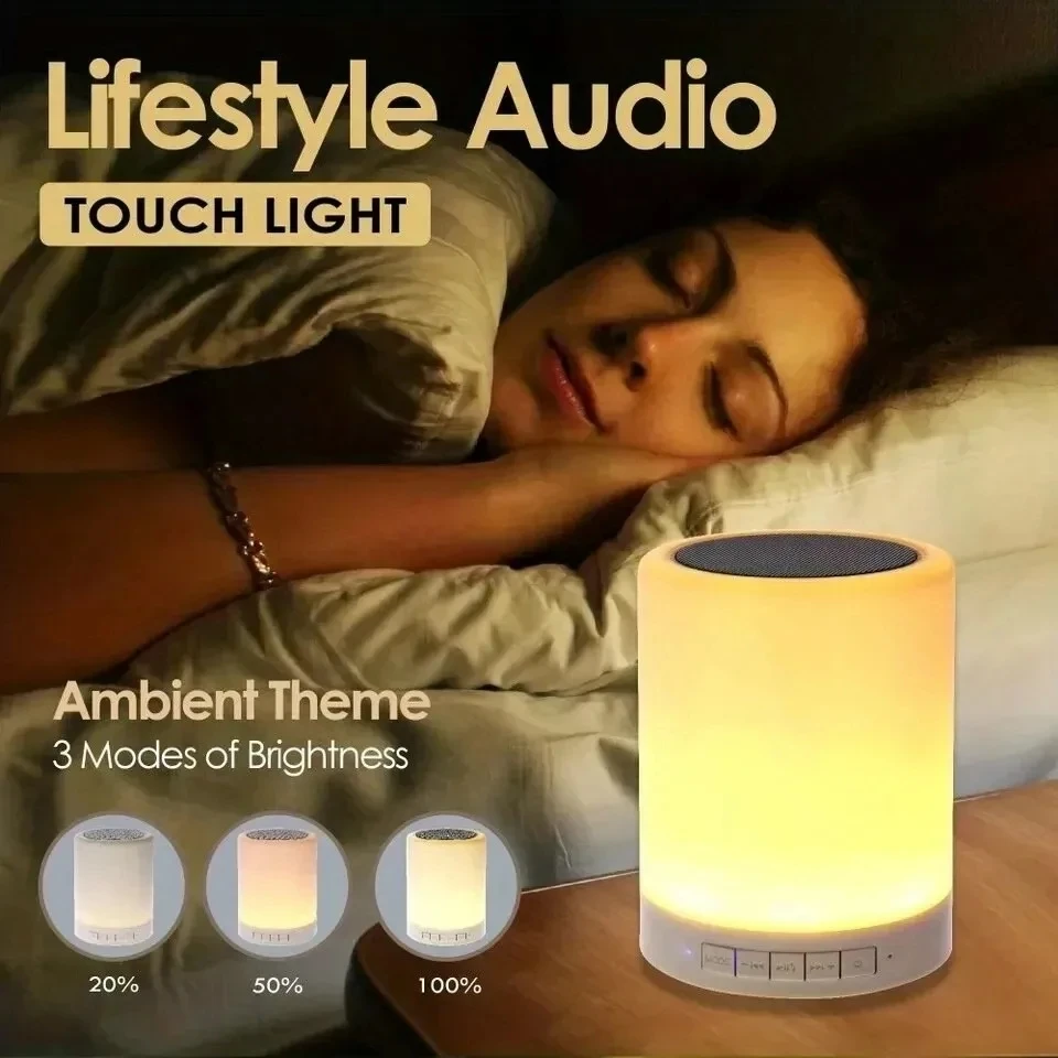 Imagem -04 - Lâmpada de Mesa de Cabeceira Led Night Light de Melhor Sono para Criança Alto-falante Bluetooth Portátil Mini Player sem Fio Touch Pat Presente