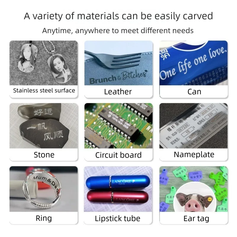 Super Mini Fiber Laser Optic Marking Machine BSL Mobile APP Computer Dual Use 20W 30W For Metal PVC Plastic Stainless Engraving