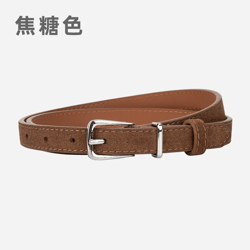 女性用新型ピンバックルフロストレザーベルト、ファッショナブルで先進的なオールマッチドレス装飾ベルト