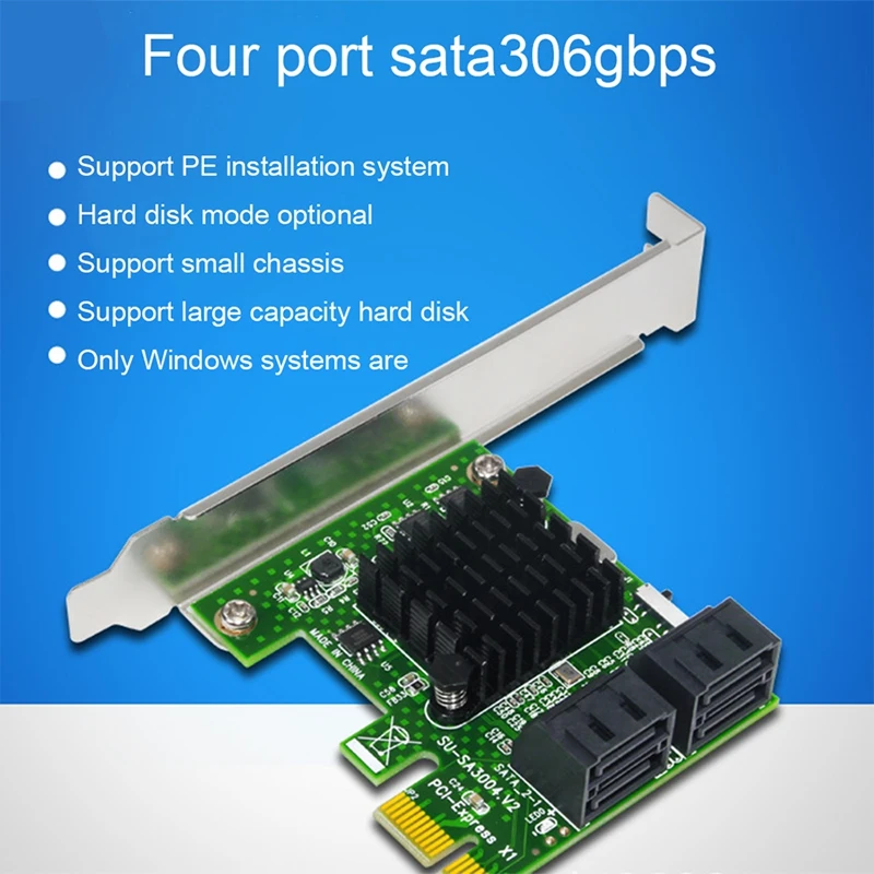 PCIE To SATA Expansion Card PCI Express X1 To 4 Ports SATA 3 3.0 III 6Gbps SSD Controller PCI-E SATA3 Adapter Board