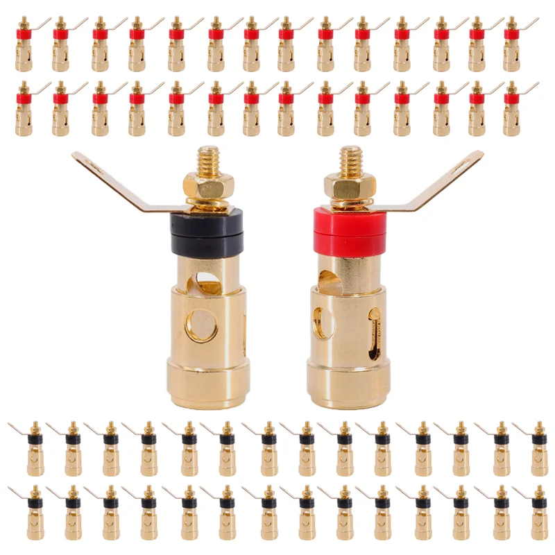 

20/100PCS Gold-plated Small Speaker Push-type Spring Terminal Spring Self-locking Socket Push-type Terminal Amplifier