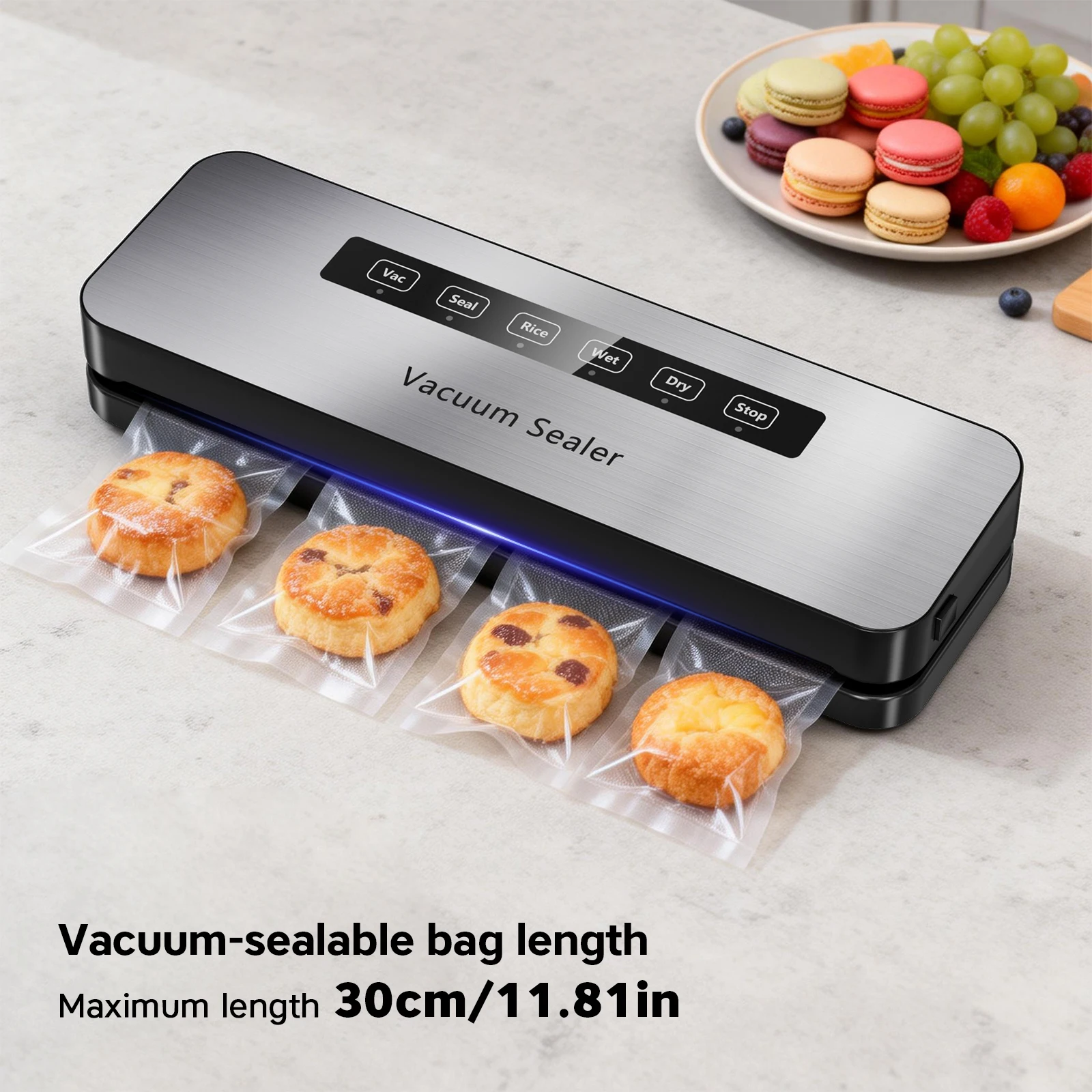 

Автоматический вакуумный упаковщик для домашнего использования, 6 функциональных кнопок, для сухих и влажных продуктов, система хранения в холодильнике