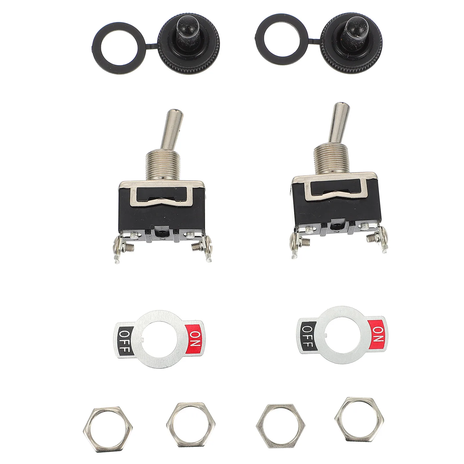 

5 set Toggle Switch Set 2 Position ON/OFF Car Boat Marine Rubber Caps Easy Install Long Life Quality Materials Electrical