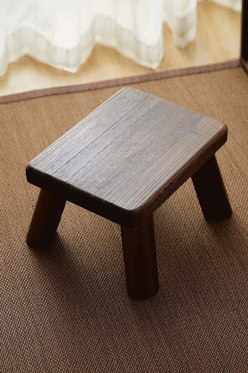 Low stool strong small bench wood household children\'s small square stool tung stool stool stable short Japanese style