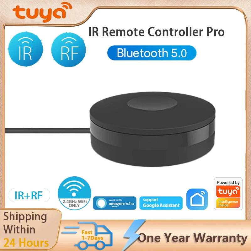

Универсальный ИК/РЧ пульт дистанционного управления Tuya WiFi для кондиционеров и телевизоров, совместимый с Alexa, Google Home