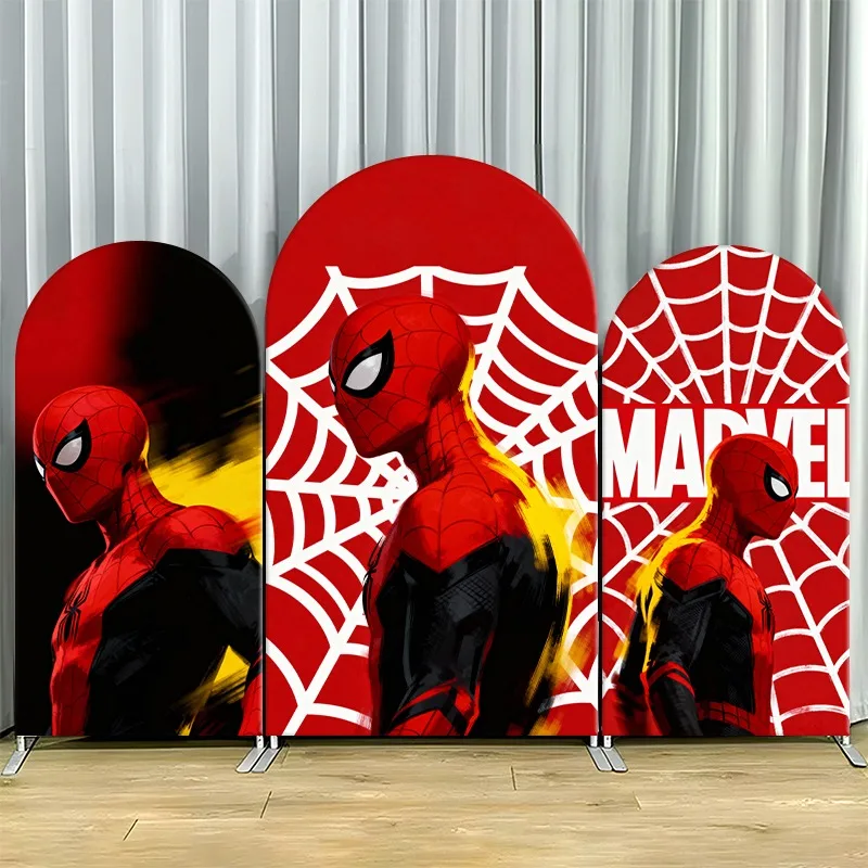 

Arch Backdrop Cover Single Side Spider Man Web Marvel Superhero Party Decoration Photo Booth Background Props Event Supplies