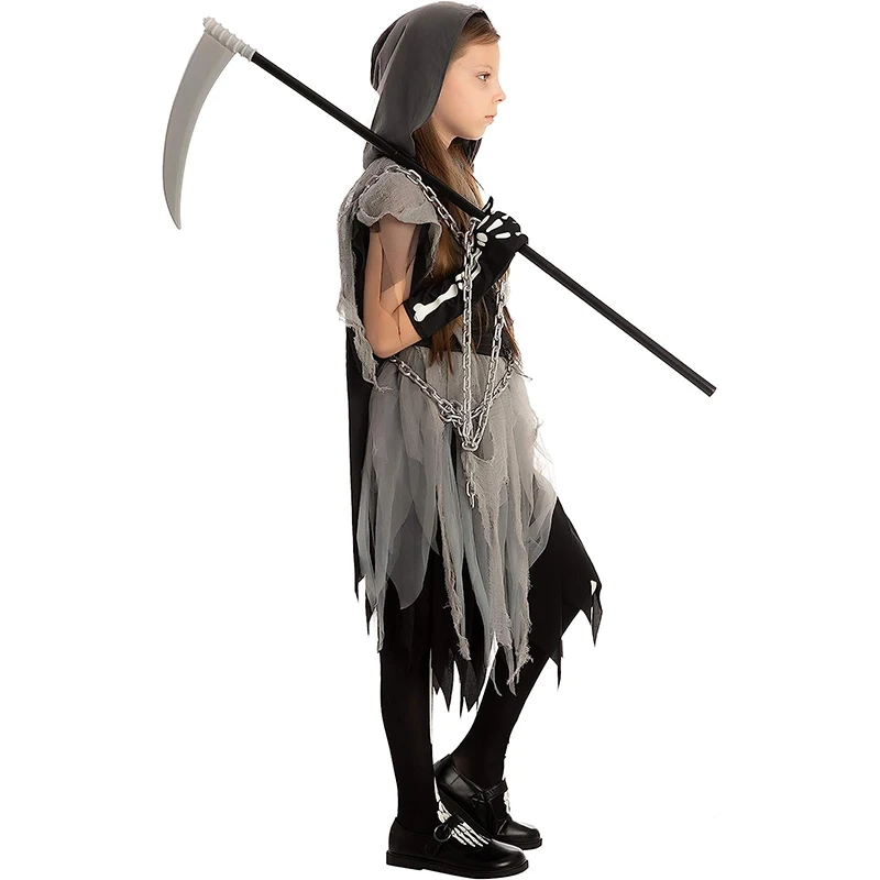 Scary Grim Reaper Girl Costume Kids Halloween Costume 2023 New Arrival