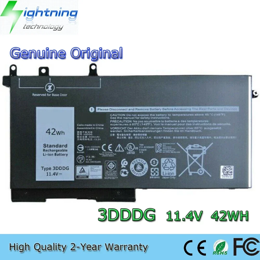 

New Genuine Original 3DDDG 11.4V 42Wh Laptop Battery for Dell Latitude 5280 5288 5290 5480 5490 5580 5590 M3520 M3530 P27S